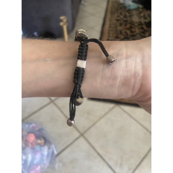 Black URU Bracelet Silver 925 With Rough Tanzanite Purple - Picture 3 of 9